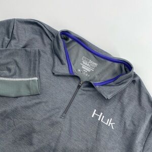 Huk Pullover Mens XXL Gray Performance Fishing 1/4 Zip Gorpcore Outdoors 2XL